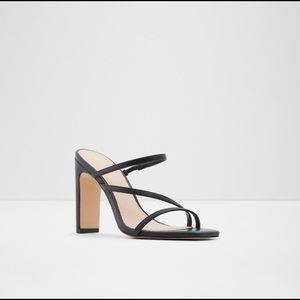 Aldo Black Nivi Square Toe heels, size 8